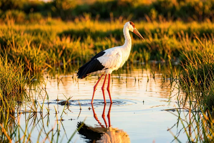 Stork Reflection