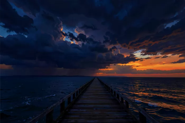 Stormlit Pier