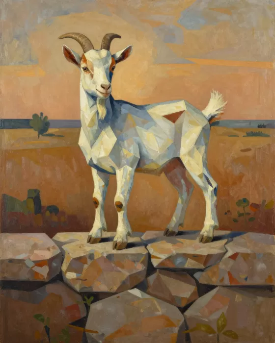 Goat In Facets