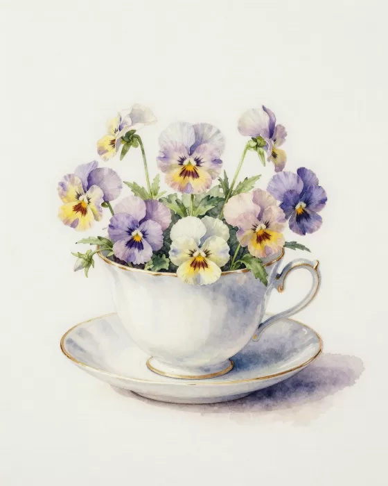 Pansy Teacup