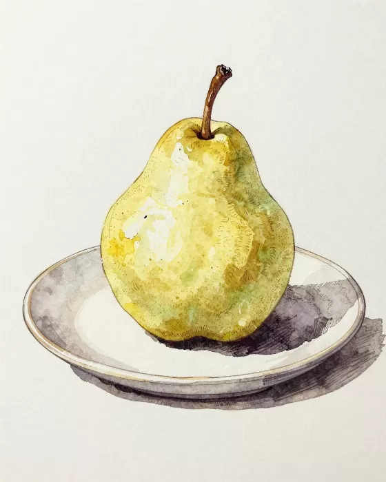 Plate And Pear
