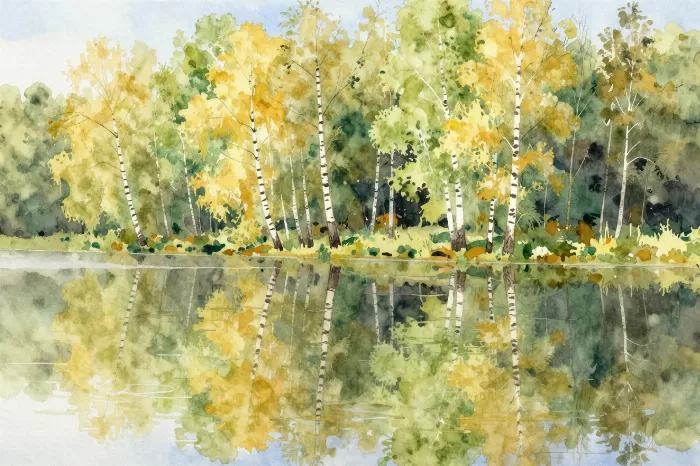 Lakeside Birches