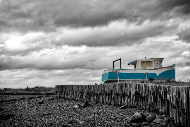 Blue Boat Pop - Newfoundland art print