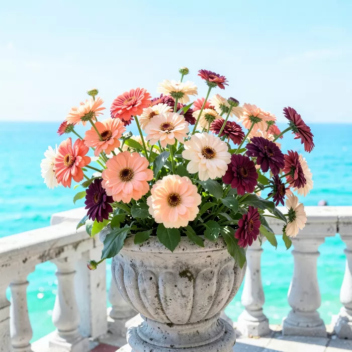 Terrace Zinnias