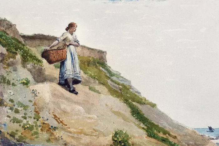 Girl Carrying a Basket by Winslow Homer