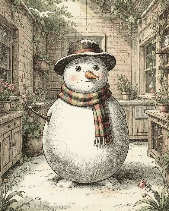 Garden Snowman