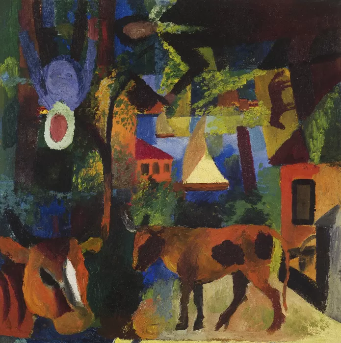August Mackes Landscape with Cows