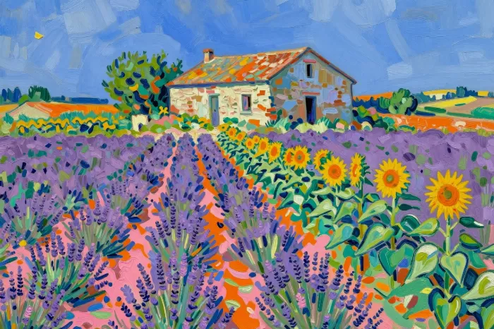 Lavender Sunflowers