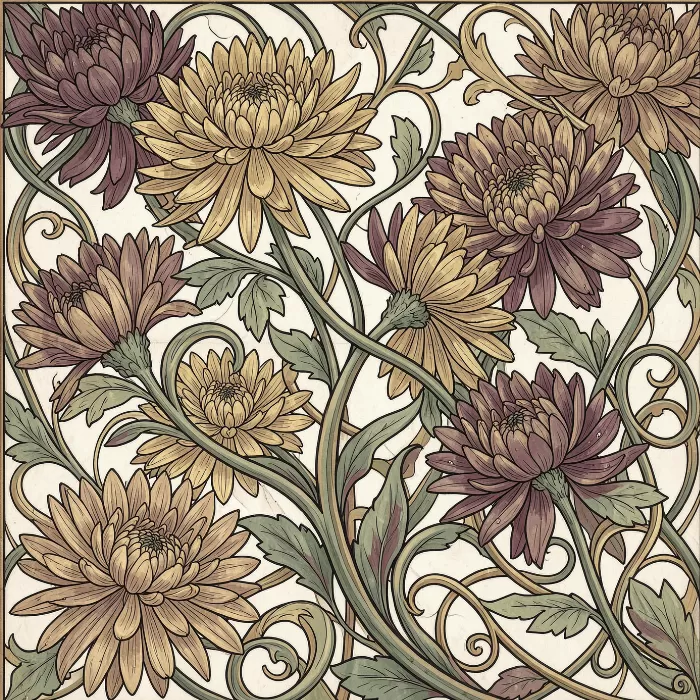 Plum Chrysanthemum