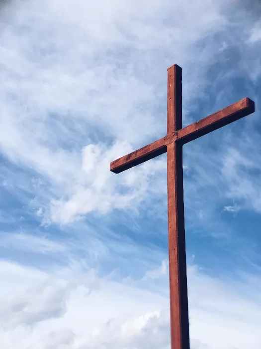 Christian cross in the sky