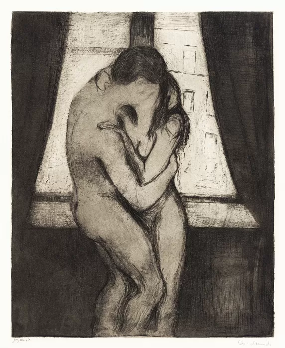 The Kiss 1895 by Edvard Munch