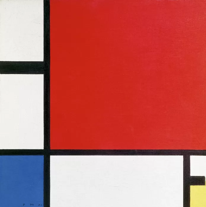 Piet Mondrians Composition with Red Blue and Yellow