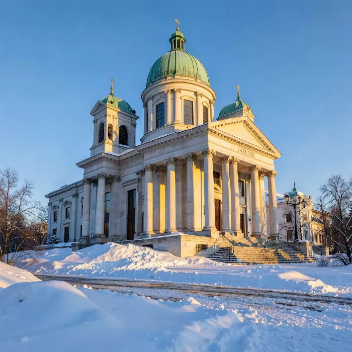 Snowy Domed Cathedral