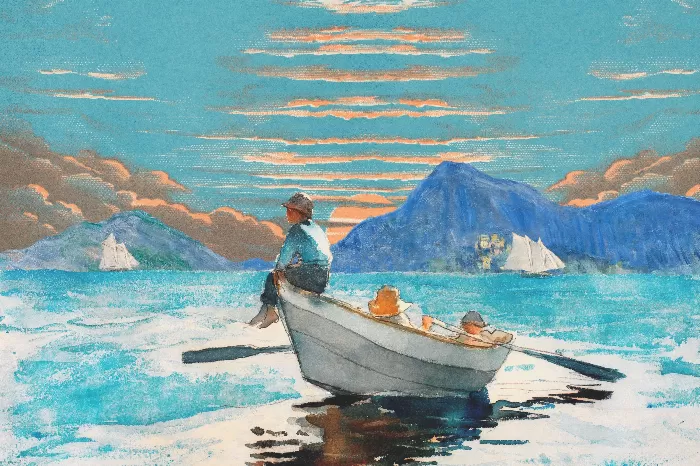 Winslow Homers painting Boys in a Dory artwork