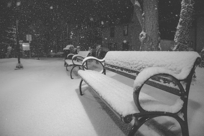 Snowy Benches - Newfoundland art print