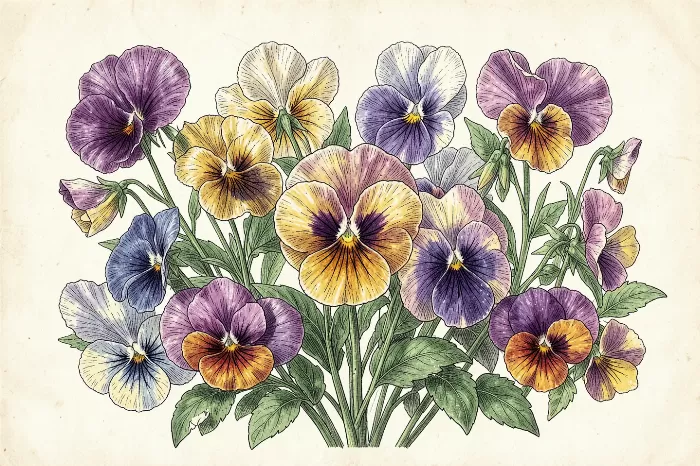 Vintage Pansies