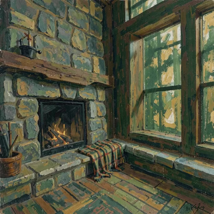 Stone Fireplace
