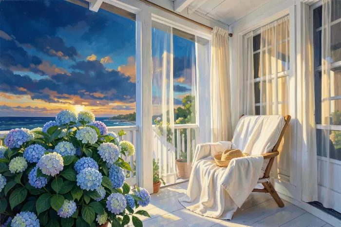 Porch Hydrangeas