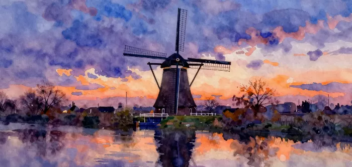 Dusk Windmill