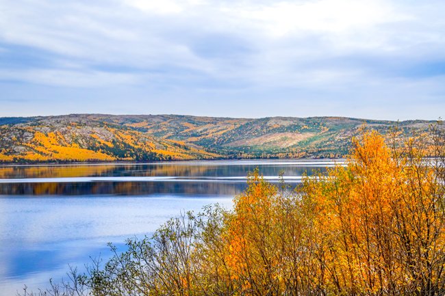 St Lewis River In Peak Autumn - Newfoundland art print