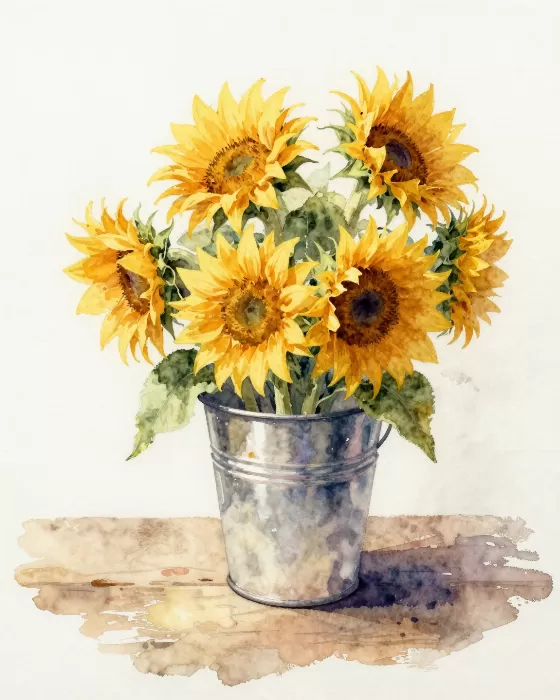 Sunflower Bucket