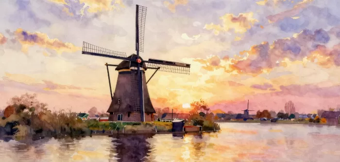 Sunset Windmill