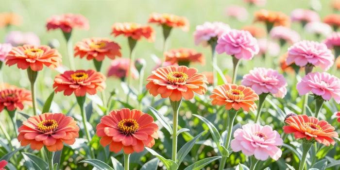 Sunlit Zinnias