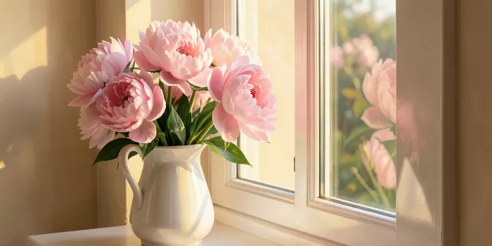 Window Peonies