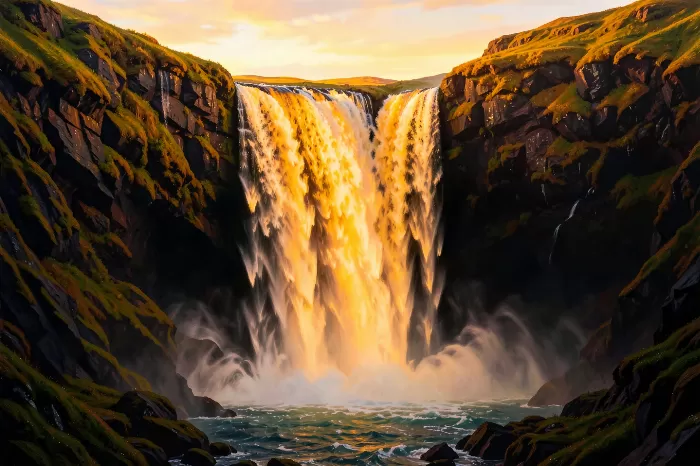 Skógafoss Glow