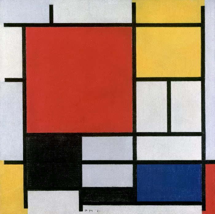 Piet Mondrians Composition with Red Yellow Blue and Black
