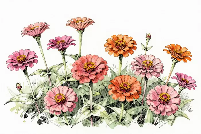 Pink Zinnias
