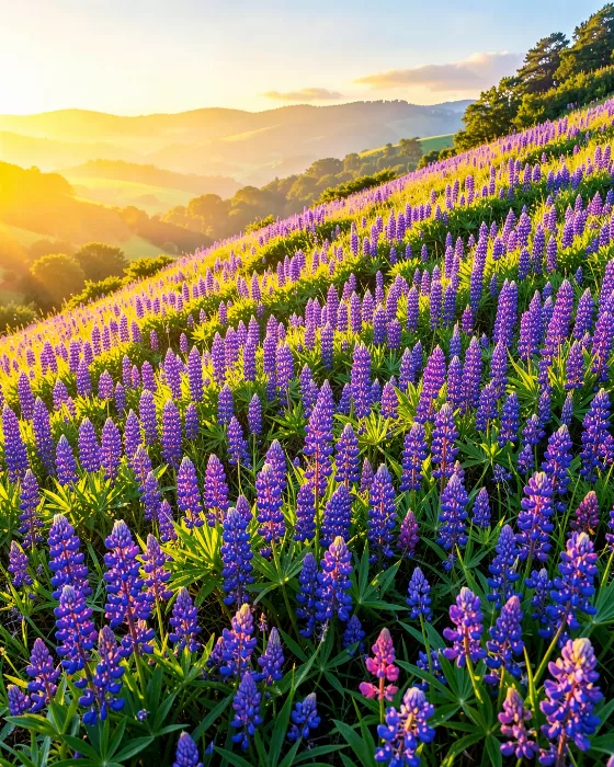 Sunlit Lupines