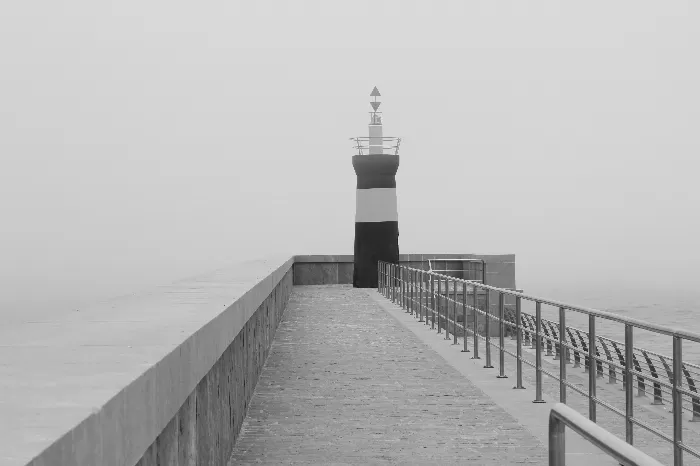 Lighthouse in black and white