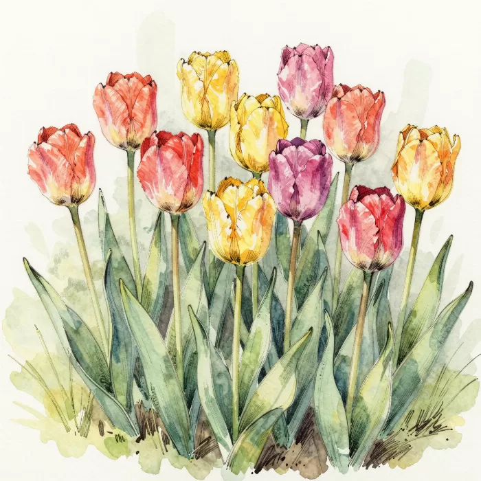 Coral Tulips