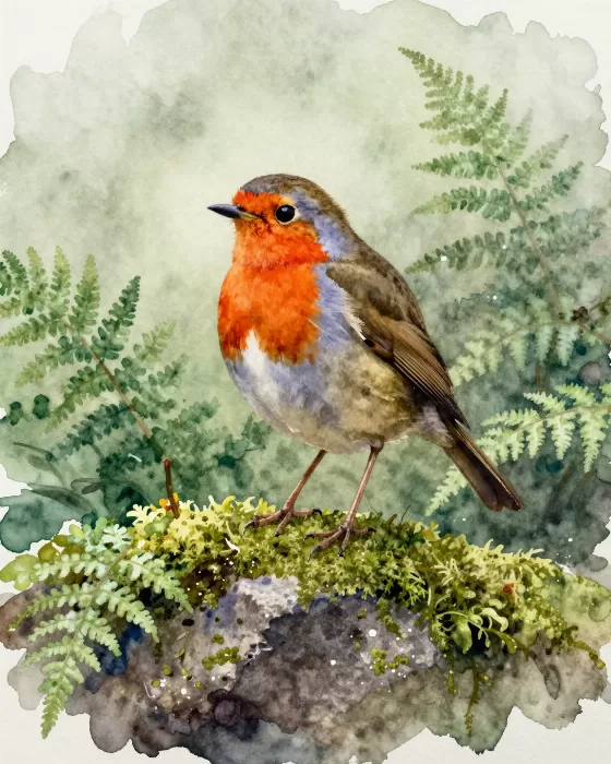 Wet Green Robin