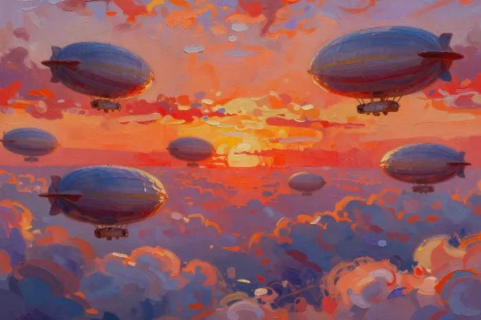 Glowing Airships
