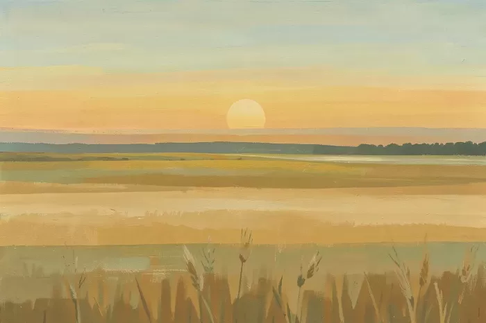 Sun Over Fields