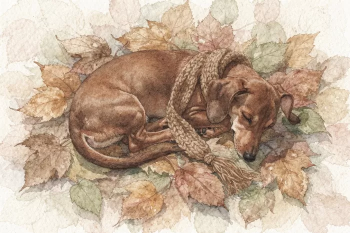 Autumn Dachshund