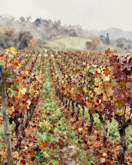 Rainy Vineyard
