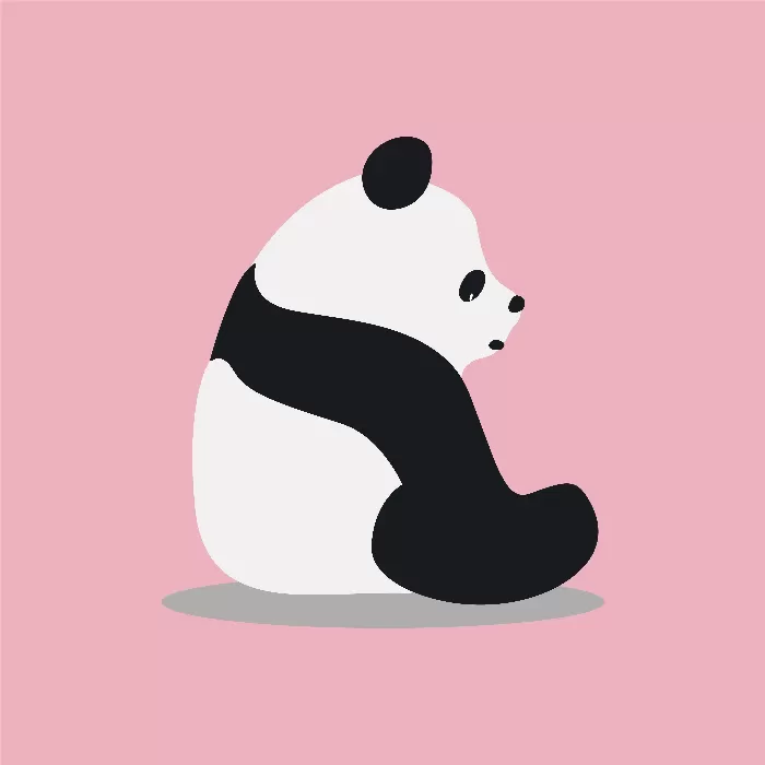 Cute wild giant panda cartoon