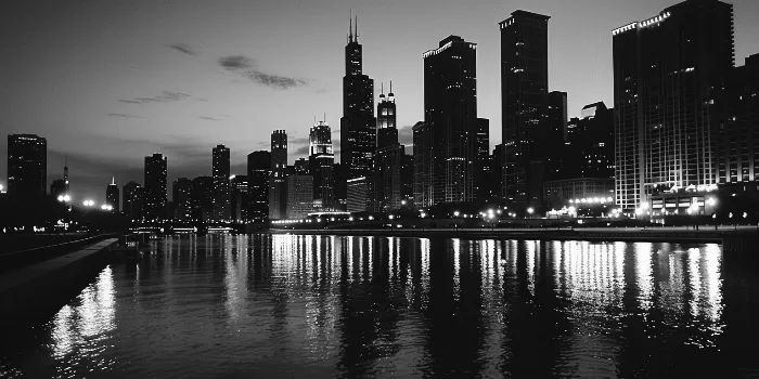 The Chicago city skyline