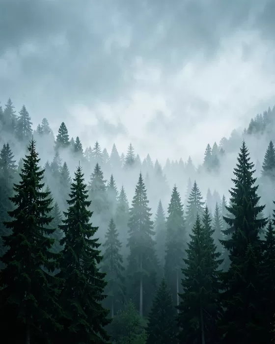 Misted Pines