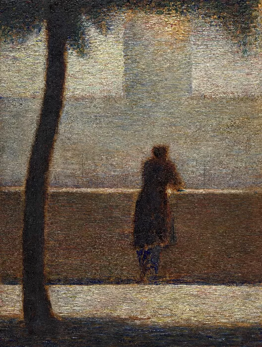 Georges Seurats Man Leaning on a Parapet