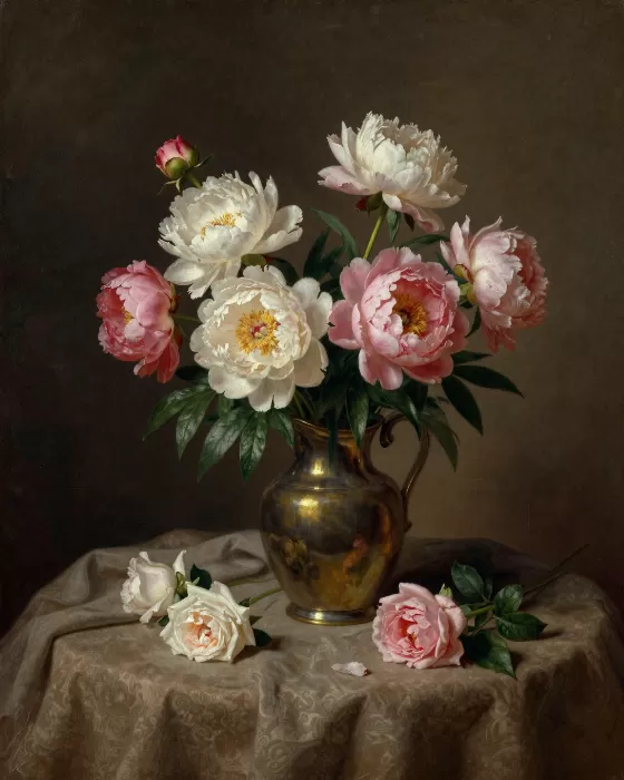 Pewter Peonies