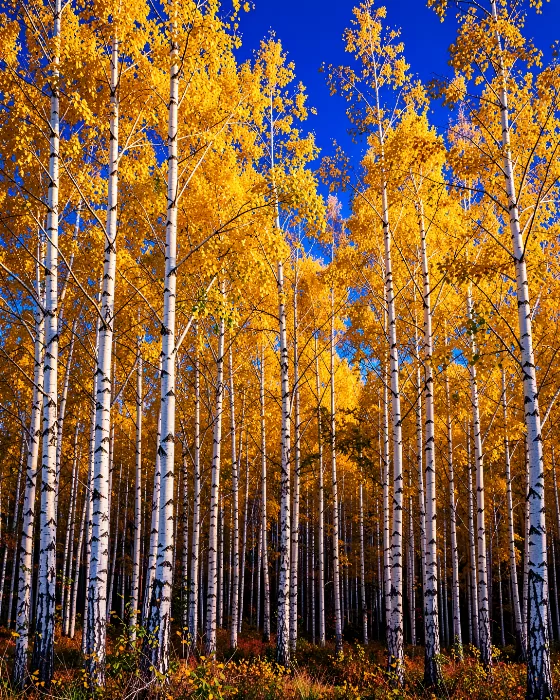 Backlit Birches