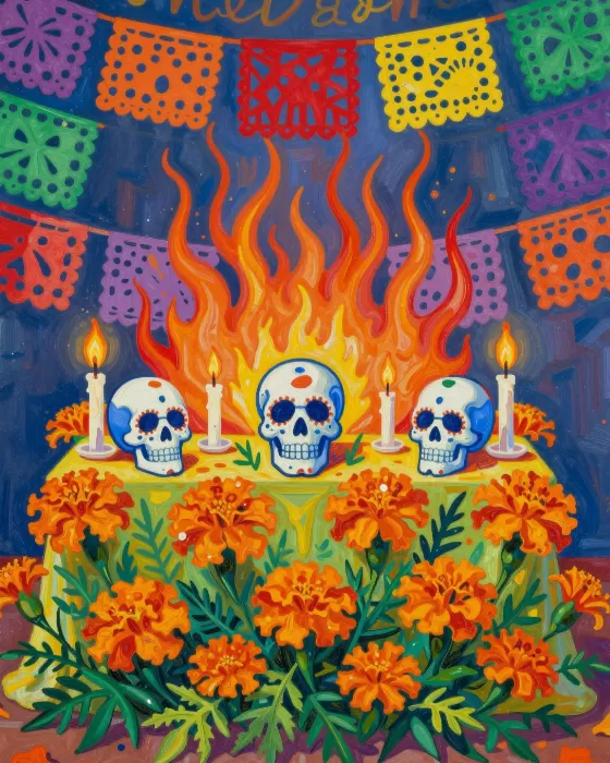 Flame Skulls