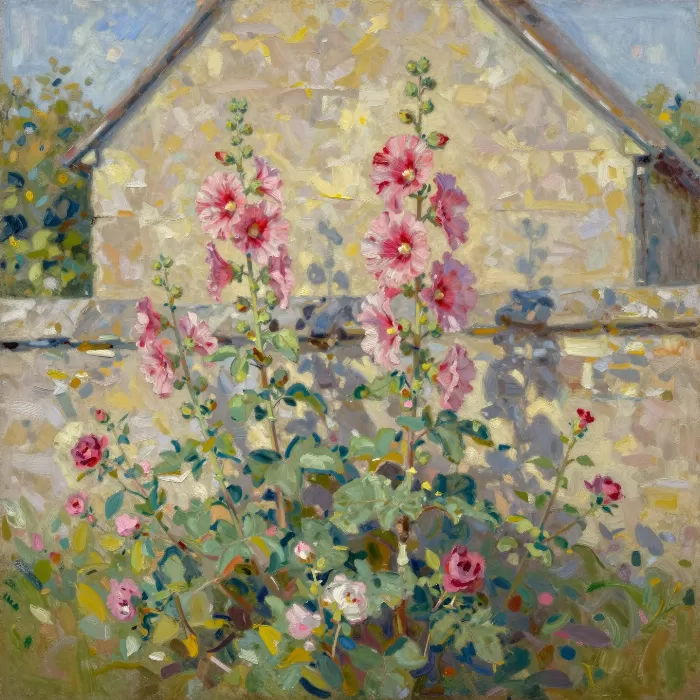 Wall Hollyhocks