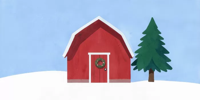 Barn In Snow