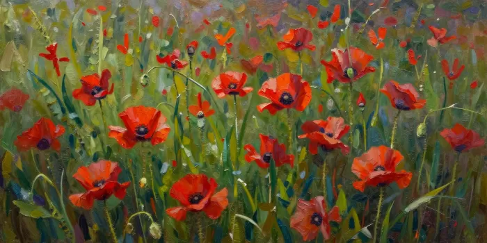 Grass And Poppies