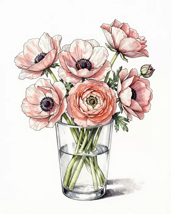Ranunculus Vase